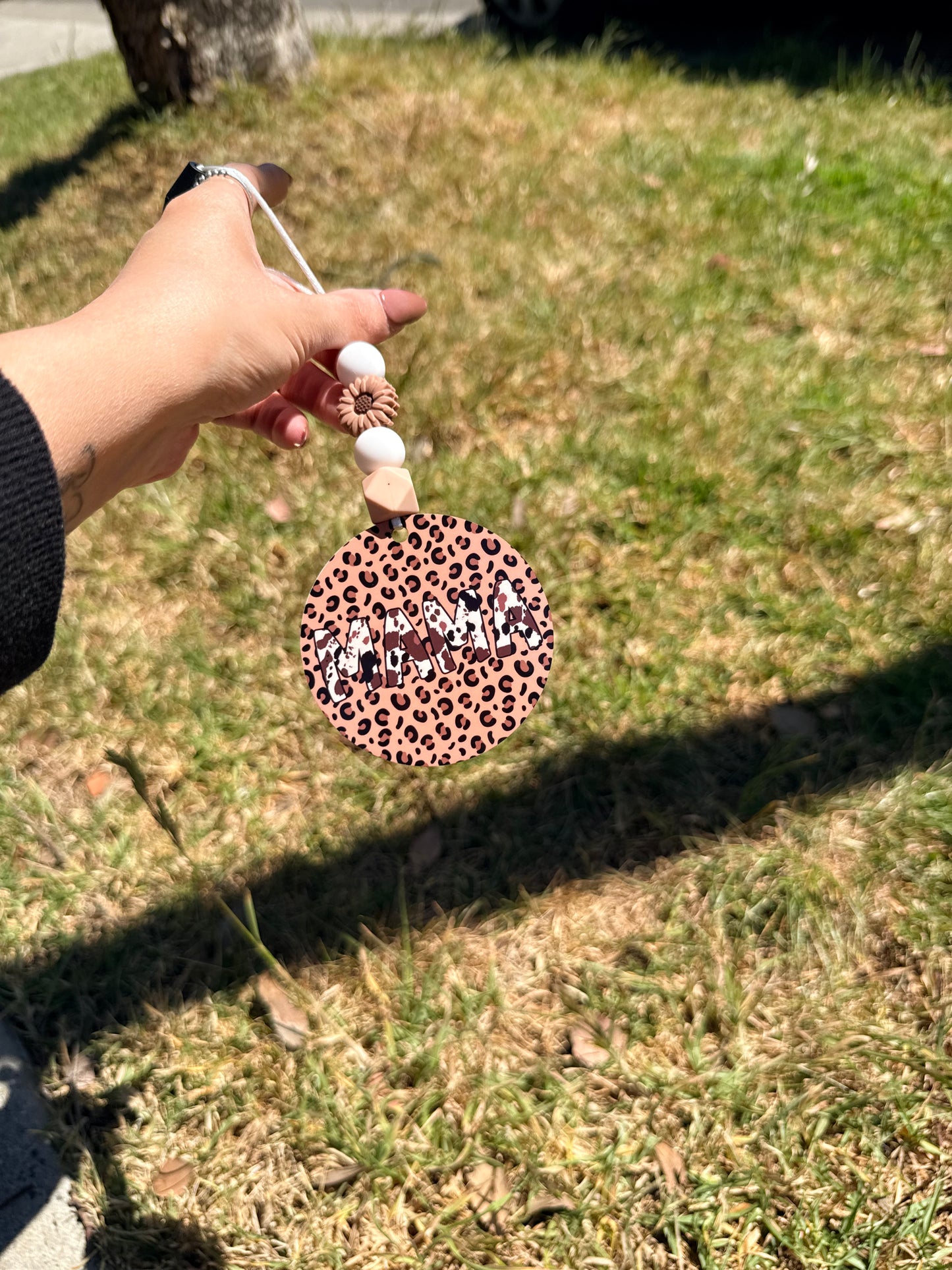 Pre Made - Leopard Brown Mama Vibes Car Hanger