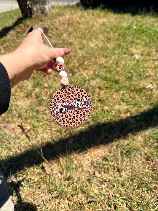 Pre Made - Leopard Brown Mama Vibes Car Hanger