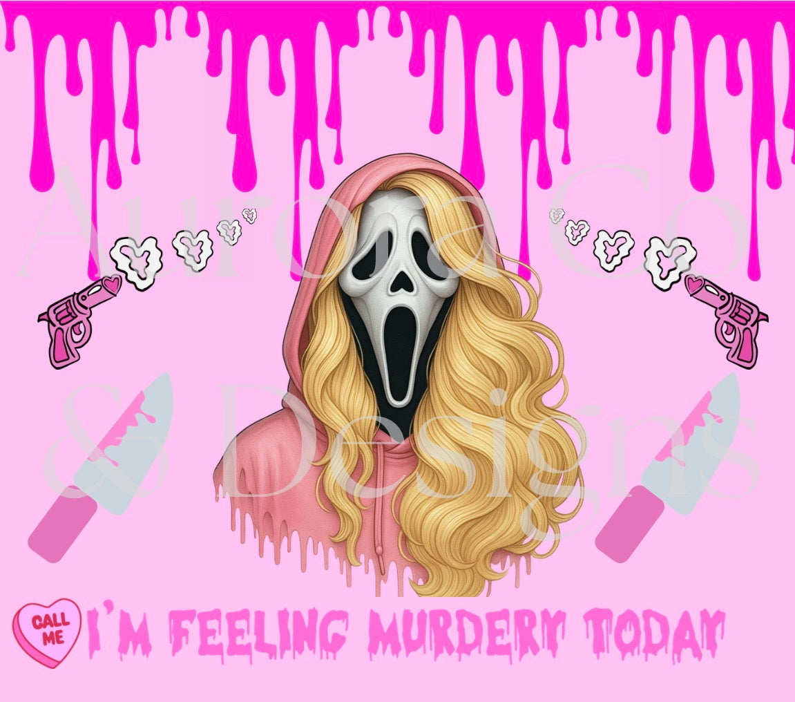 20oz Sublimation Print #4 - Pink Murdery Ghost Face