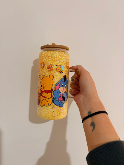 Pre Made Winnie The Pooh Snowglobe Tumbler With Lid 🍯
