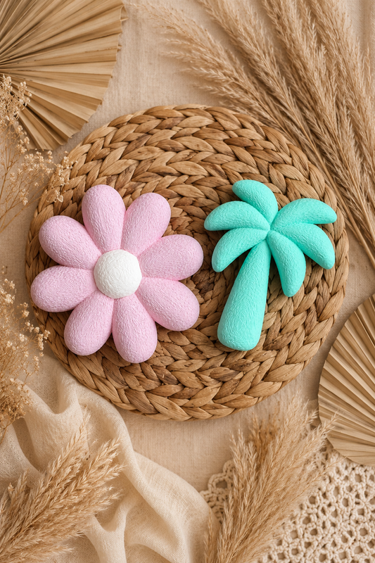 Bubble Letter Decorative Add-Ons – Flower & Palm Tree