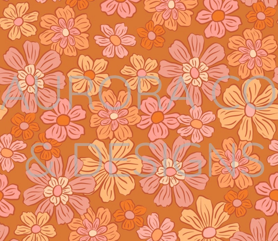 20oz Sublimation Print #38 - Retro Flowers