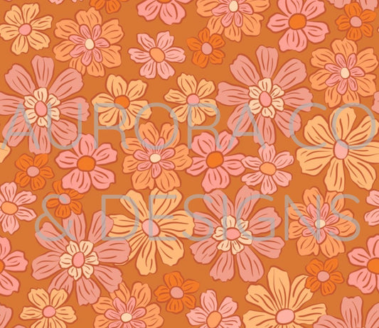 20oz Sublimation Print #38 - Retro Flowers