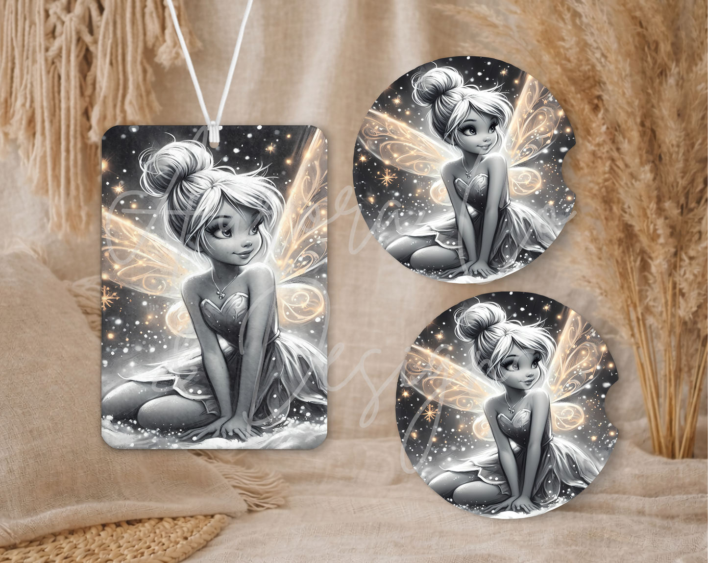 Tinkerbell - Air Freshener & Car Coasters