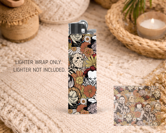 BIC Lighter Wrap #68 - Vintage Floral Horror Characters