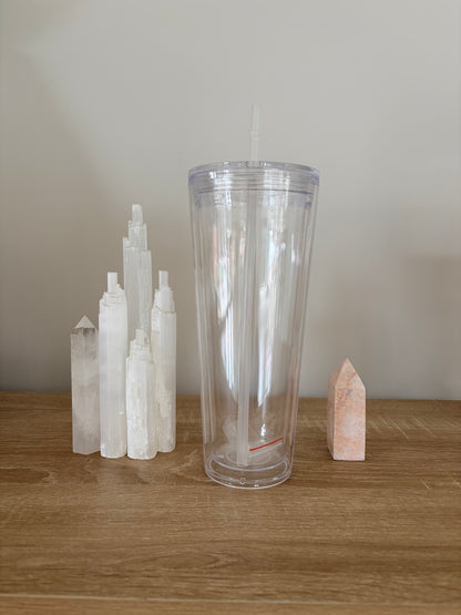 24oz Tapered Inner Lid Snowglobe Tumbler