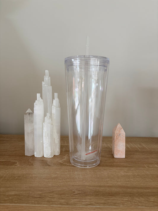 24oz Tapered Inner Lid Snowglobe Tumbler