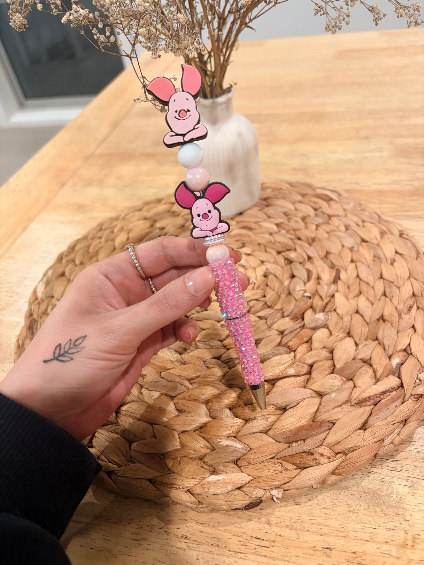 Piglet Rhinestone Beaded Pen