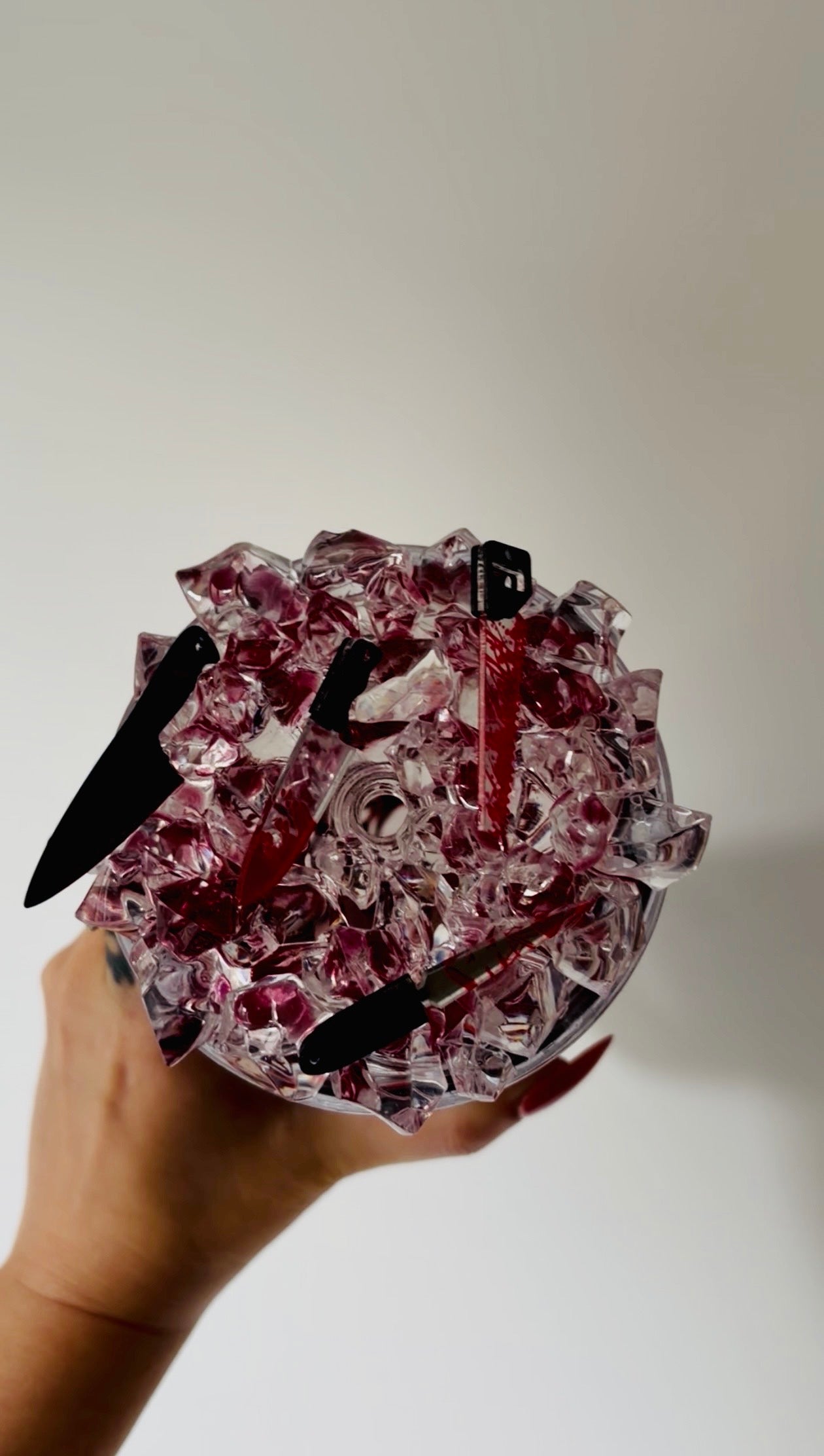 24oz Tapered Inner Lid Snowglobe Tumbler