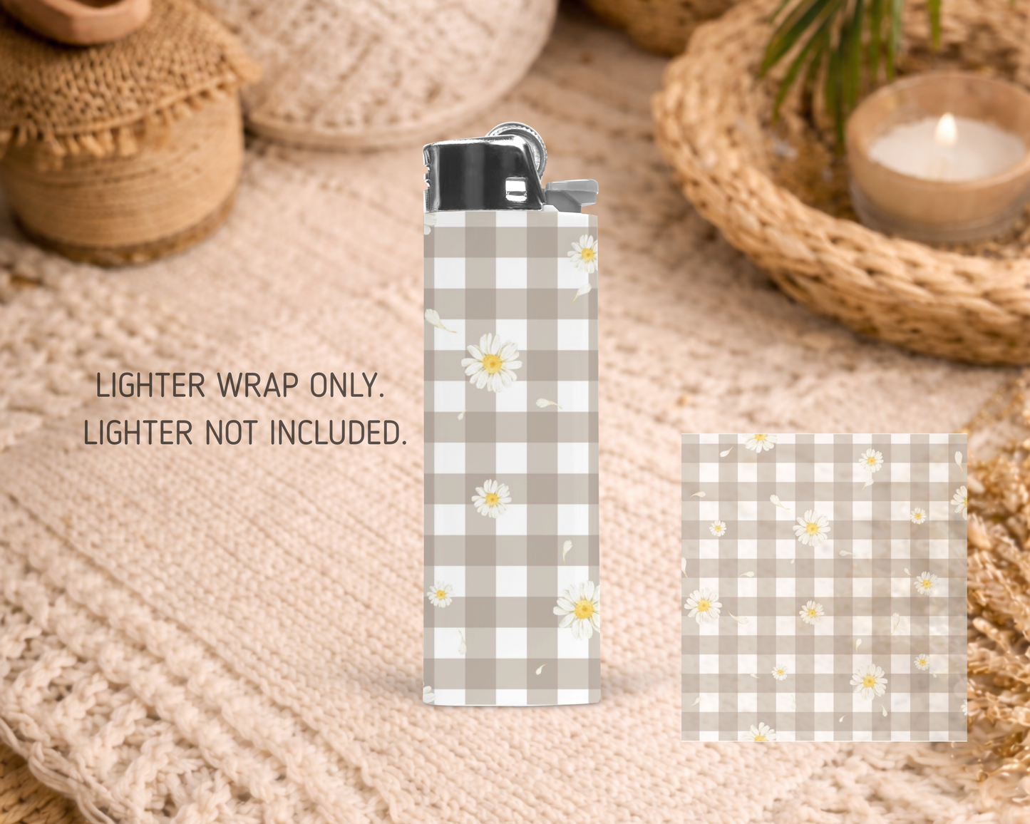 BIC Lighter Wrap #73 - Gingham Daisy