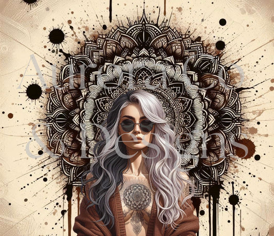 20oz Sublimation Print #19 - Boho Tatted Chick