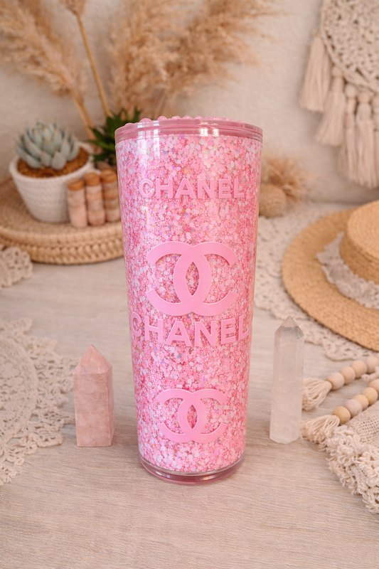 Chanel - 24oz Snowglobe Tumbler With Designed Lid