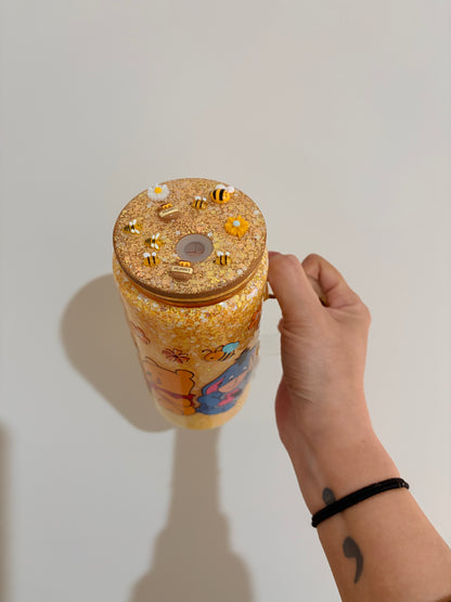Pre Made Winnie The Pooh Snowglobe Tumbler With Lid 🍯