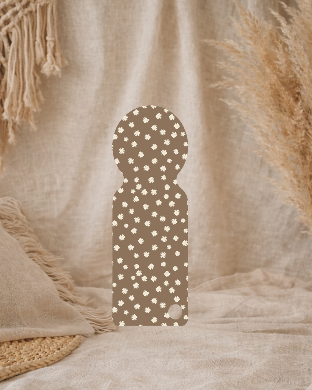 Trolley Token - Beige Brown Dainty Daisies