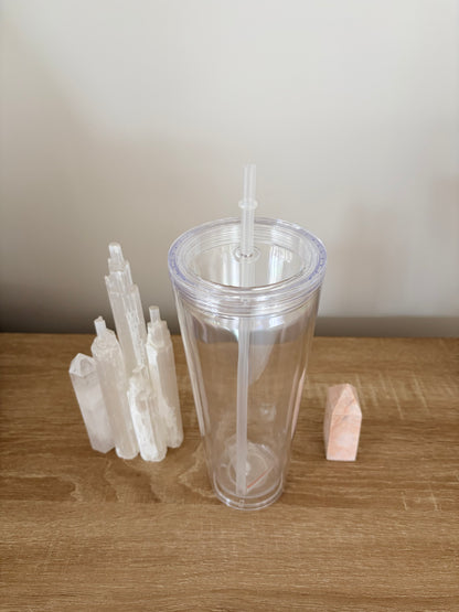 24oz Tapered Inner Lid Snowglobe Tumbler