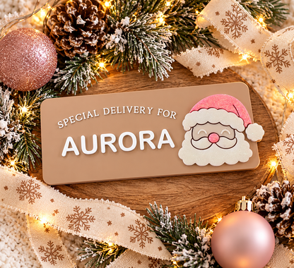 Personalised Christmas Basket Sign – Special Delivery From Santa