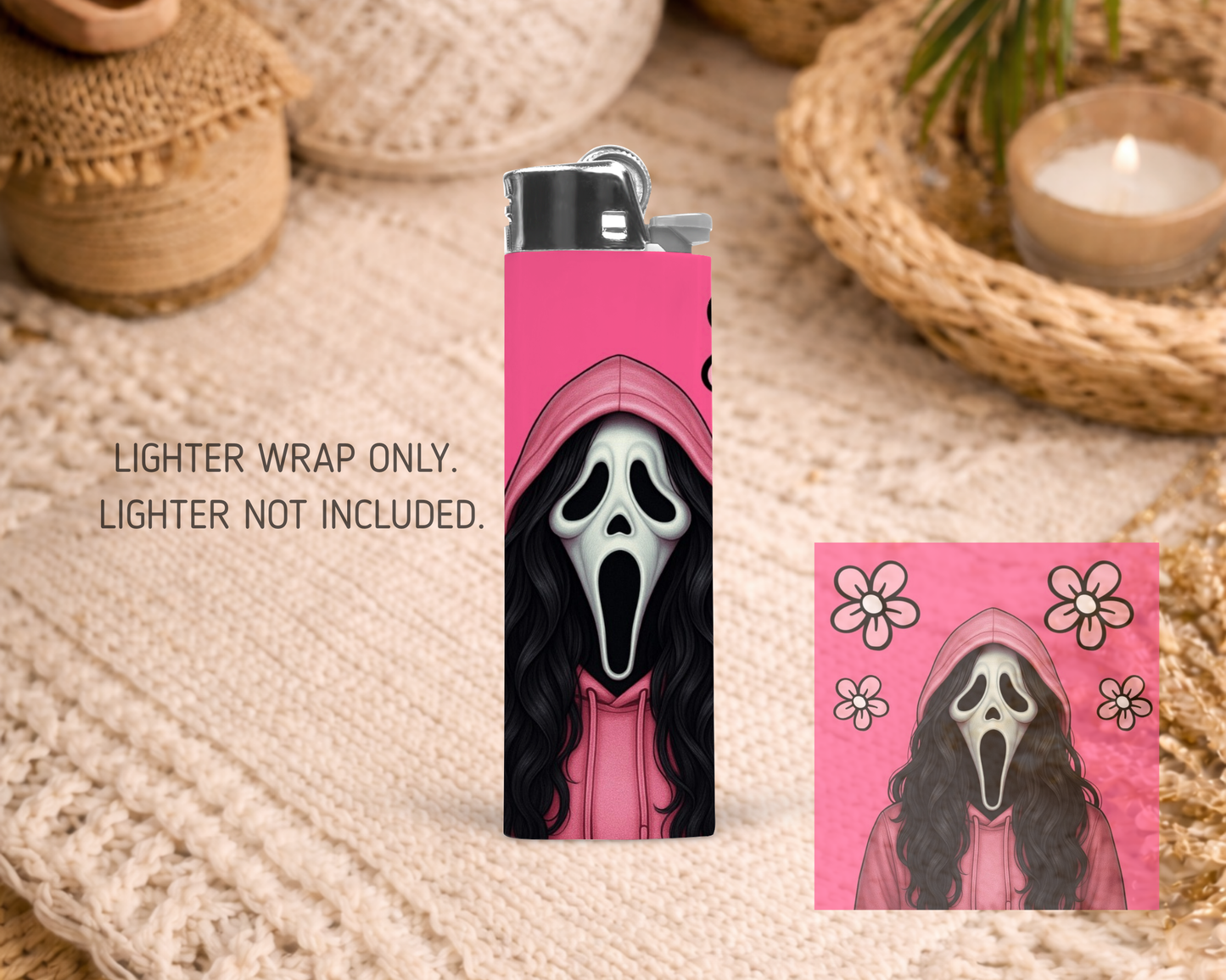 BIC Lighter Wrap #2 - Pink Ghostface