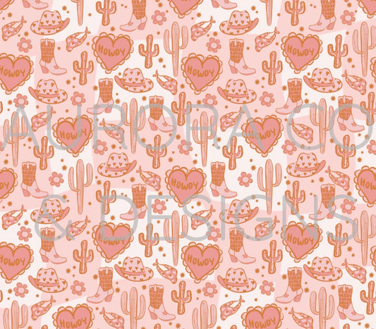 20oz Sublimation Print #39 - Howdy Pink Cowgirl