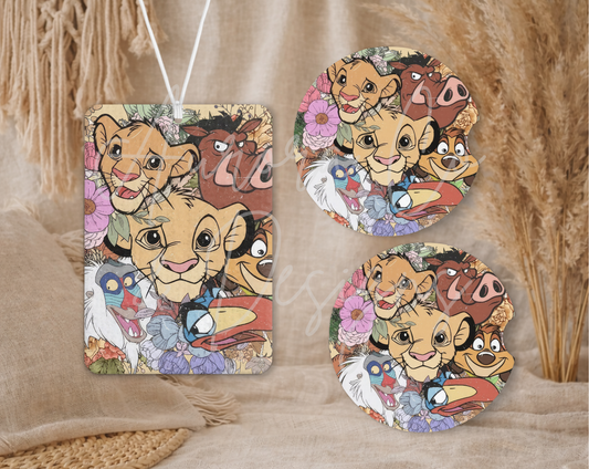 Lion King - Air Freshener & Car Coasters