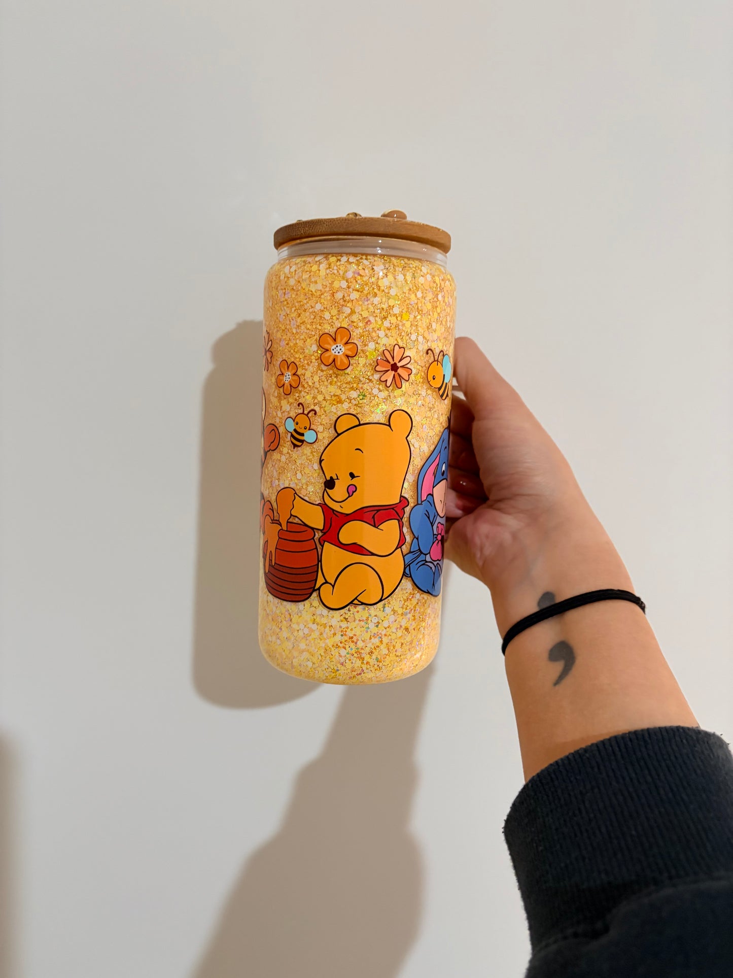 Pre Made Winnie The Pooh Snowglobe Tumbler With Lid 🍯