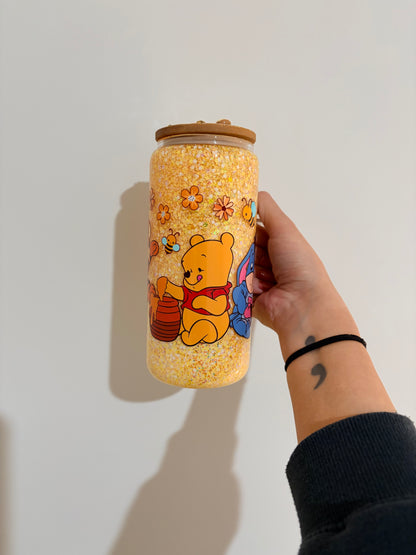 Pre Made Winnie The Pooh Snowglobe Tumbler With Lid 🍯