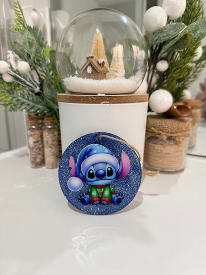 Christmas Character Glitter Ornaments