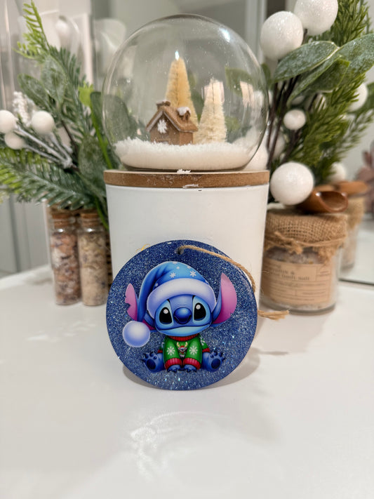 Christmas Character Glitter Ornaments