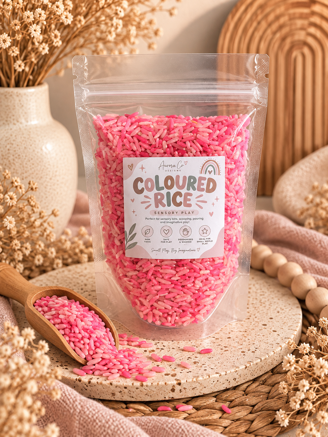 Coloured Sensory Rice – 140g