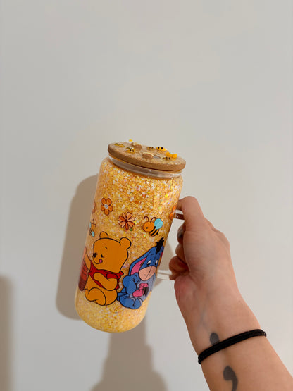 Pre Made Winnie The Pooh Snowglobe Tumbler With Lid 🍯