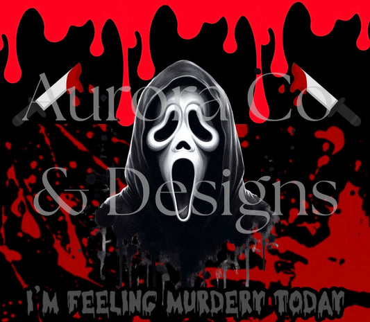 20oz Sublimation Print #5 - Black Murdery Ghost Face