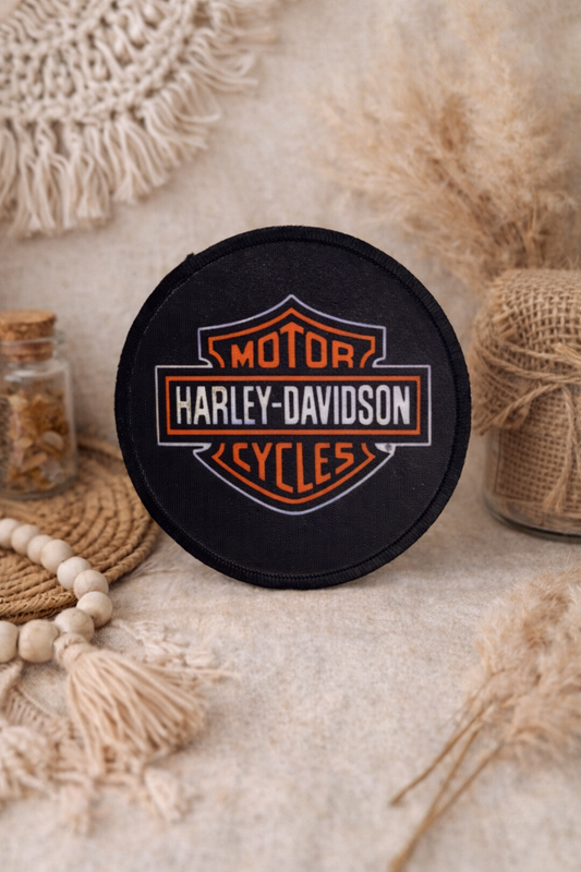 Iron On Patches - Black Harley