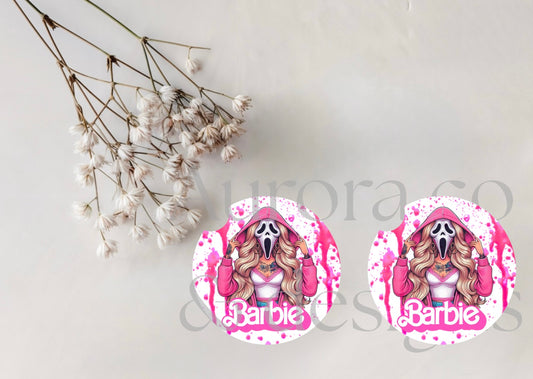 Barbie Ghost Face Car Coaster