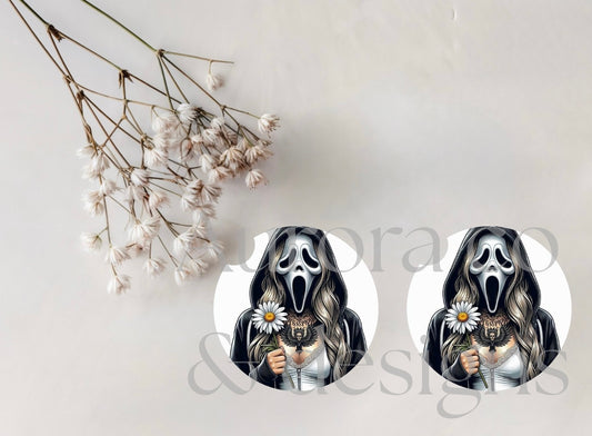 Daisy Ghost Face Car Coaster