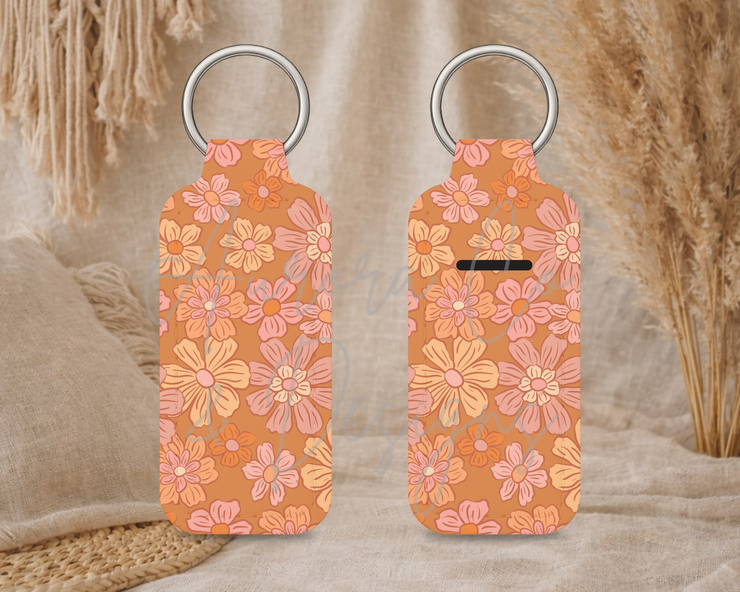Chapstick Keyring - Retro Flowers