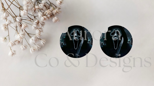 Ghost Face Car Coaster