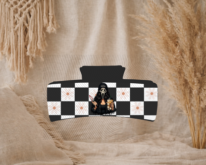 Checker Mama Daisy Ghostface Claw Clip - Medium