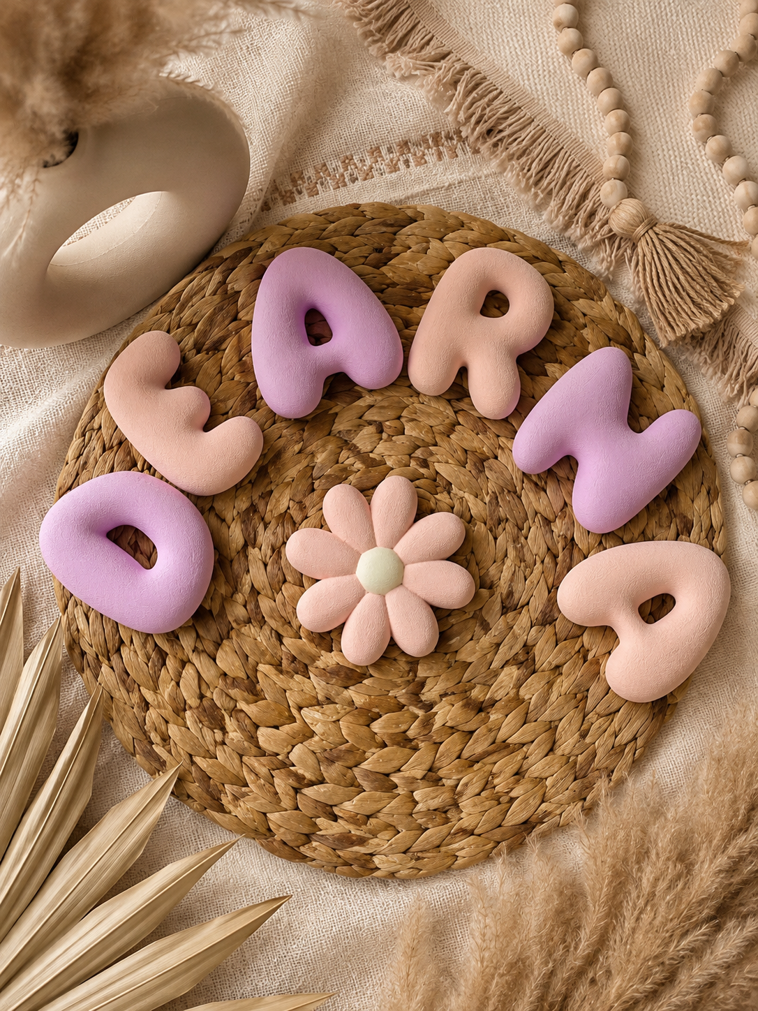 Bubble Letter Decorative Add-Ons – Flower & Palm Tree