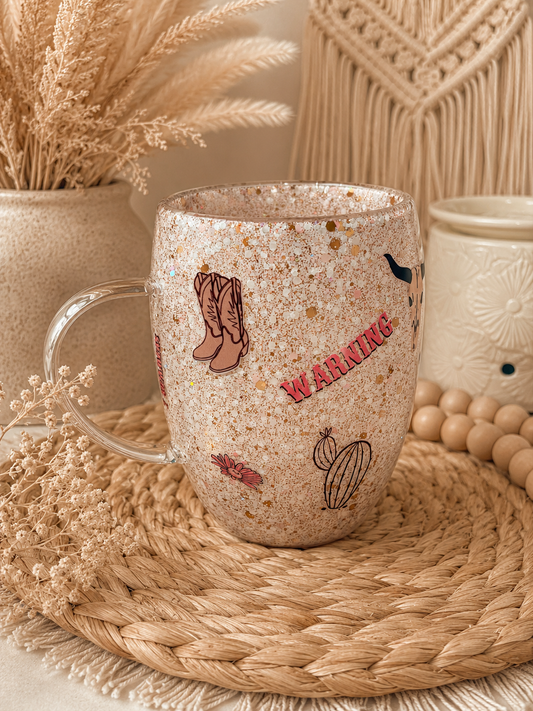 Country Western Glitter Mug -12oz