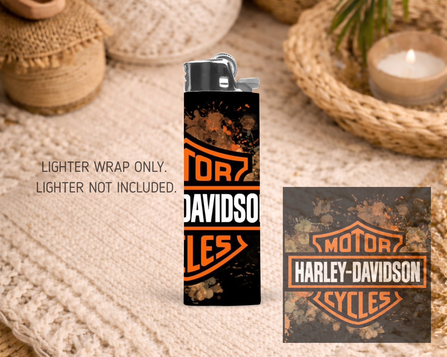 BIC Lighter Wrap #11 - Orange Splash - Harley Davidson