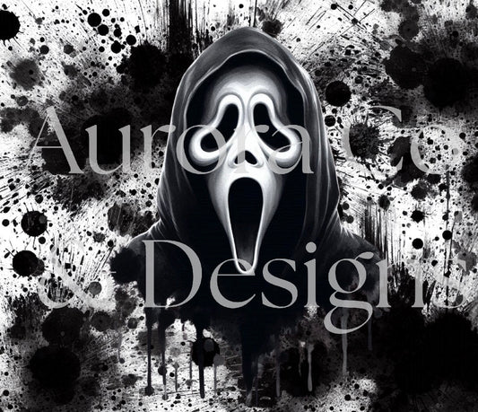 20oz Sublimation Print #2 - Black Splash Ghost Face