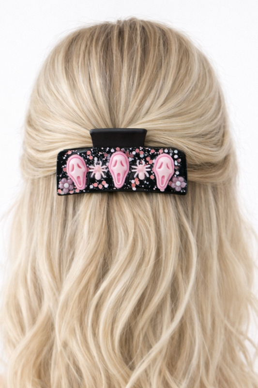 Spooky Sweet Pink Ghost Claw Clip💕