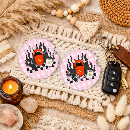 LV, Trippy Toxic Girl - Car Coasters