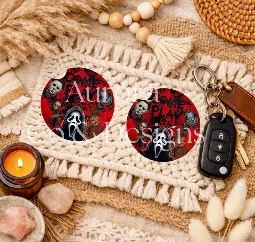 Come Play Horror - Car Coasters
