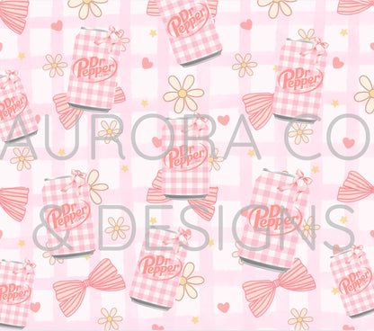 Dr Pepper & Pink Bows - 20oz Tumbler