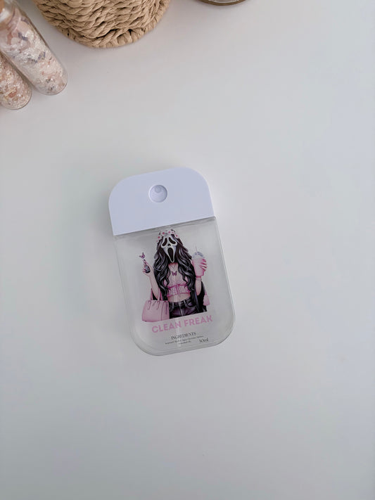 Hand Sanitizer Spray - Ghost Face Pink Girly Clean Freak