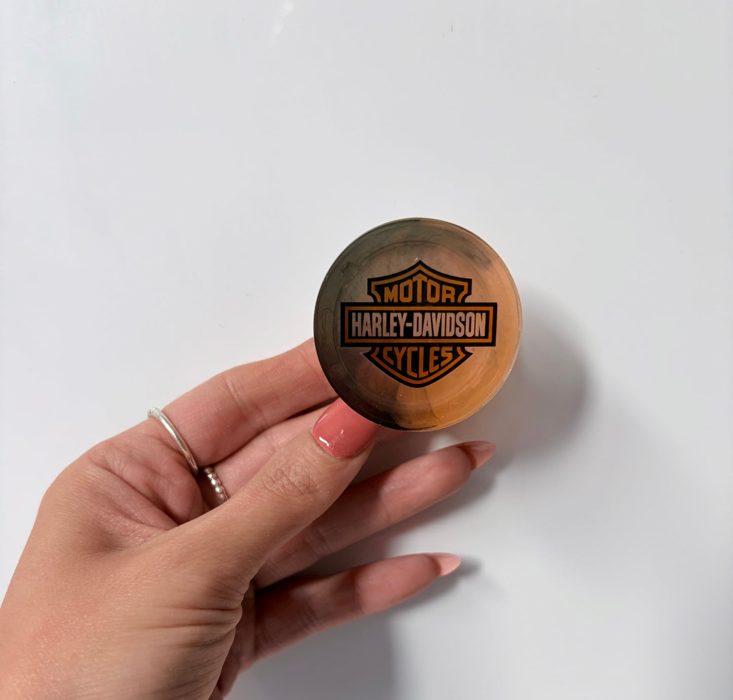 Smokey Orange & Black Harley Davidson Pop Socket 🧡