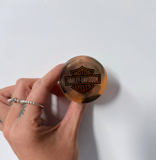 Smokey Orange & Black Harley Davidson Pop Socket