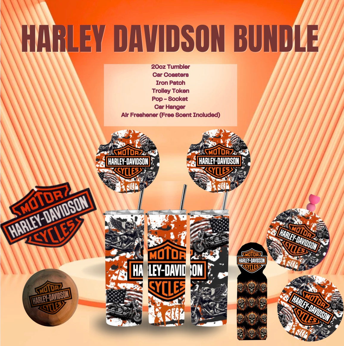 Harley Davidson Orange & Black Bundle