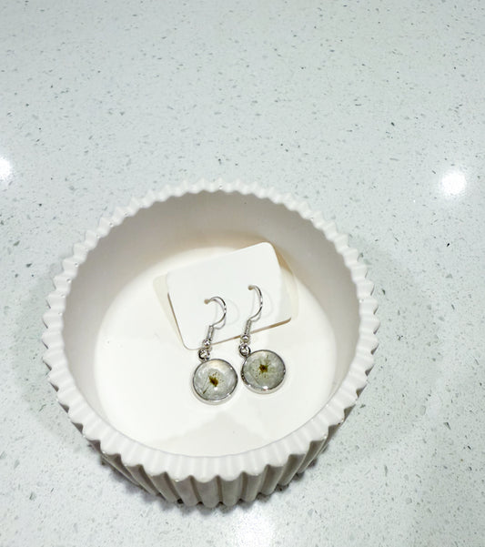 Handmade Earrings - Dried Pearl Flower