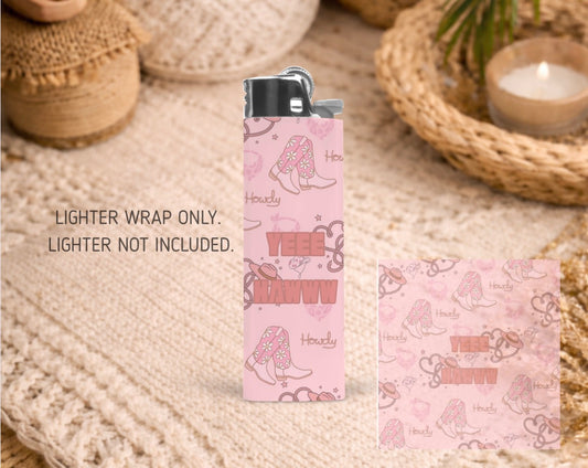 BIC Lighter Wrap #62 - Yee Haw, Pink Country